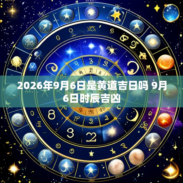 2026年9月6日是黄道吉日吗 9月6日时辰吉凶