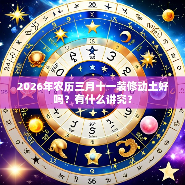 2026年农历三月十一装修动土好吗？有什么讲究？