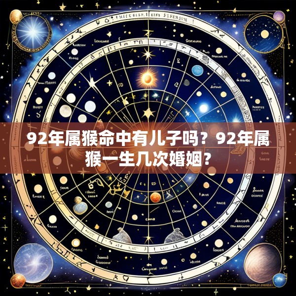 92年属猴命中有儿子吗？92年属猴一生几次婚姻？