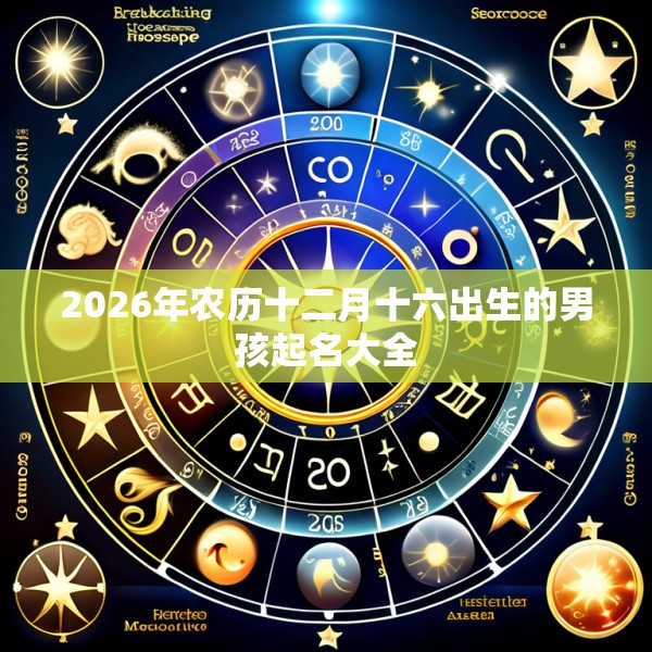 2026年农历十二月十六出生的男孩起名大全
