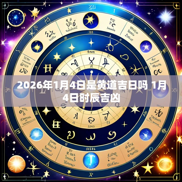 2026年1月4日是黄道吉日吗 1月4日时辰吉凶
