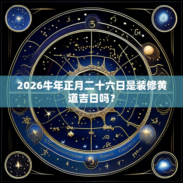 2026牛年正月二十六日是装修黄道吉日吗？
