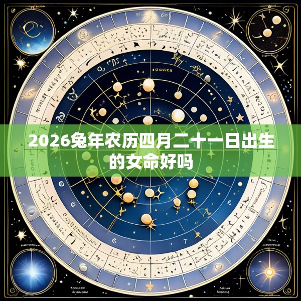 2026兔年农历四月二十一日出生的女命好吗
