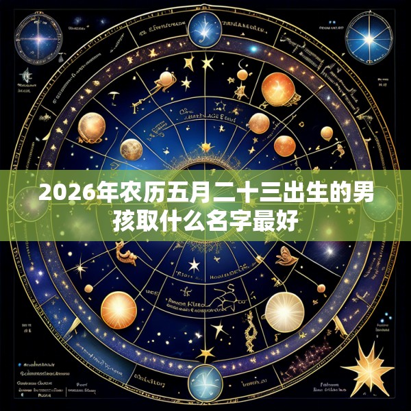 2026年农历五月二十三出生的男孩取什么名字最好