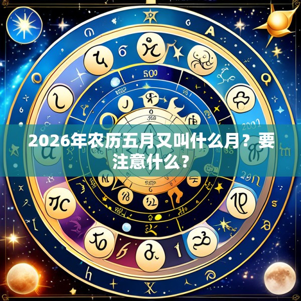 2026年农历五月又叫什么月?要注意什么?
