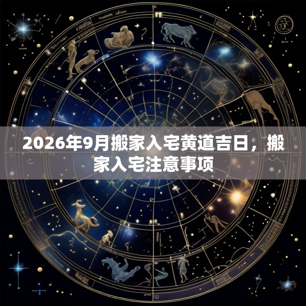 2026年9月搬家入宅黄道吉日，搬家入宅注意事项
