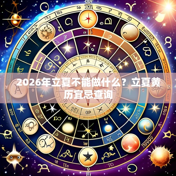 2026年立夏不能做什么？立夏黄历宜忌查询