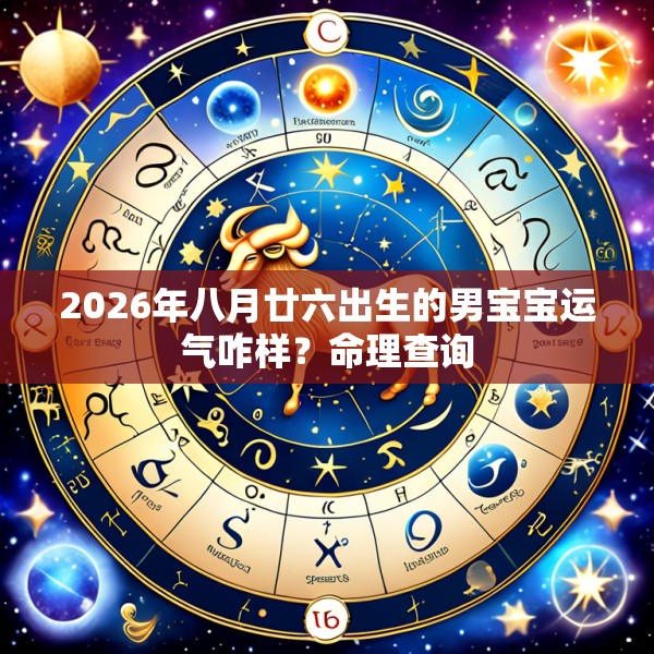 2026年八月廿六出生的男宝宝运气咋样?命理查询
