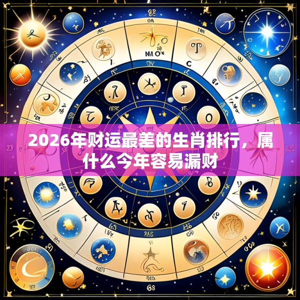 2026年财运最差的生肖排行,属什么今年容易漏财