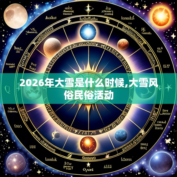 2026年大雪是什么时候,大雪风俗民俗活动