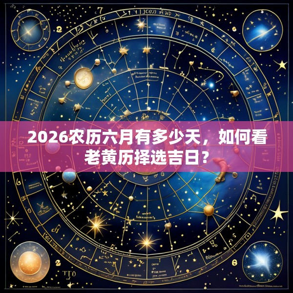 2026农历六月有多少天,如何看老黄历择选吉日?