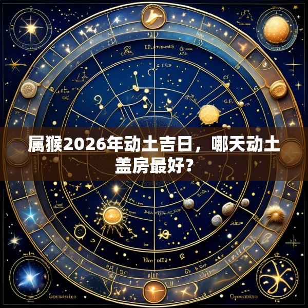 属猴2026年动土吉日，哪天动土盖房最好？