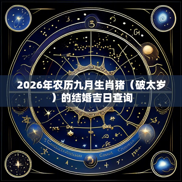 2026年农历九月生肖猪（破太岁）的结婚吉日查询