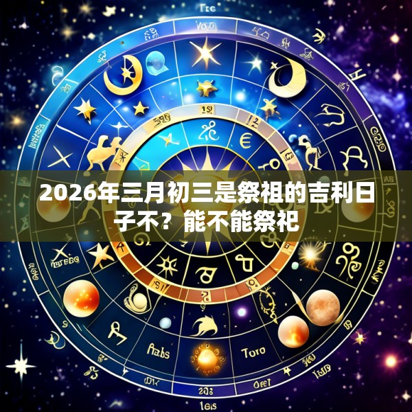 2026年三月初三是祭祖的吉利日子不?能不能祭祀