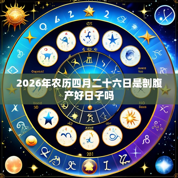 2026年农历四月二十六日是剖腹产好日子吗