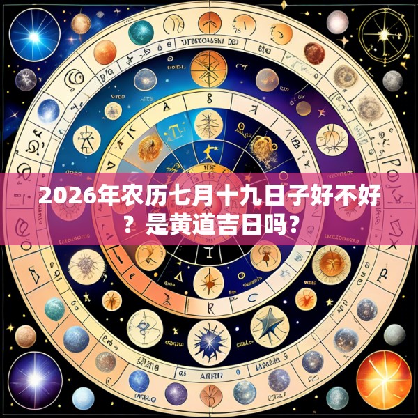 2026年农历七月十九日子好不好？是黄道吉日吗？