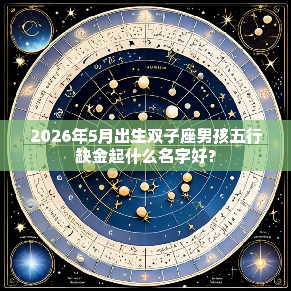 2026年5月出生双子座男孩五行缺金起什么名字好?