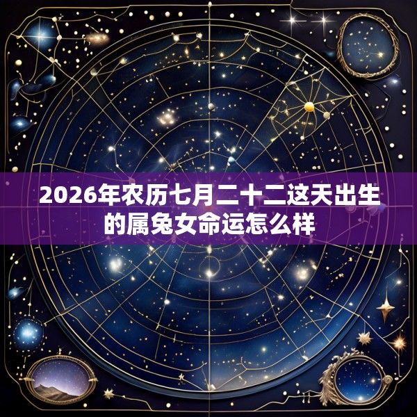 2026年农历七月二十二这天出生的属兔女命运怎么样