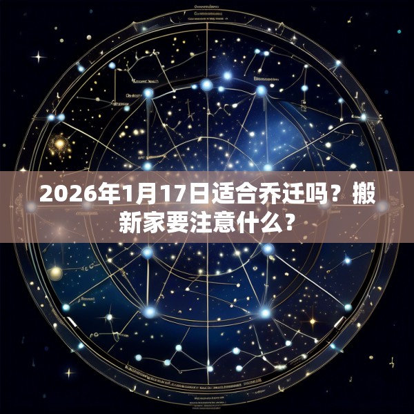 2026年1月17日适合乔迁吗？搬新家要注意什么？