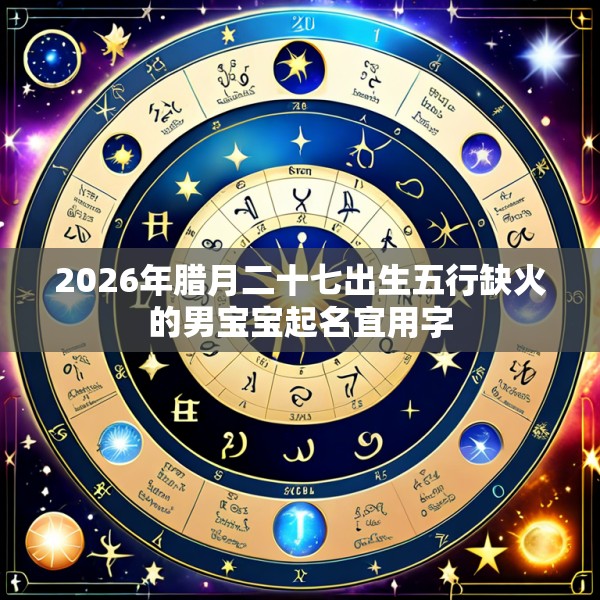 2026年腊月二十七出生五行缺火的男宝宝起名宜用字