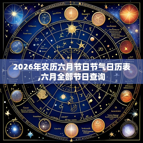 2026年农历六月节日节气日历表,六月全部节日查询