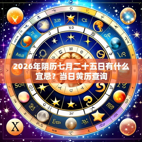 2026年阴历七月二十五日有什么宜忌？当日黄历查询