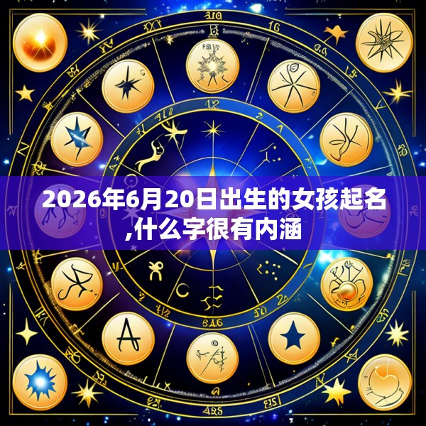 2026年6月20日出生的女孩起名,什么字很有内涵