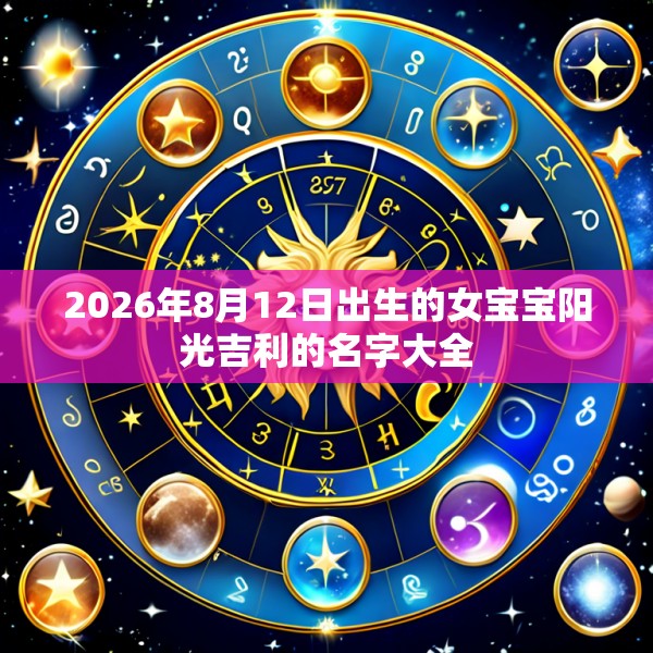 2026年8月12日出生的女宝宝阳光吉利的名字大全