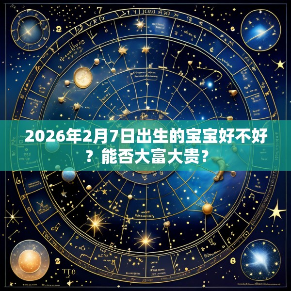 2026年2月7日出生的宝宝好不好？能否大富大贵？