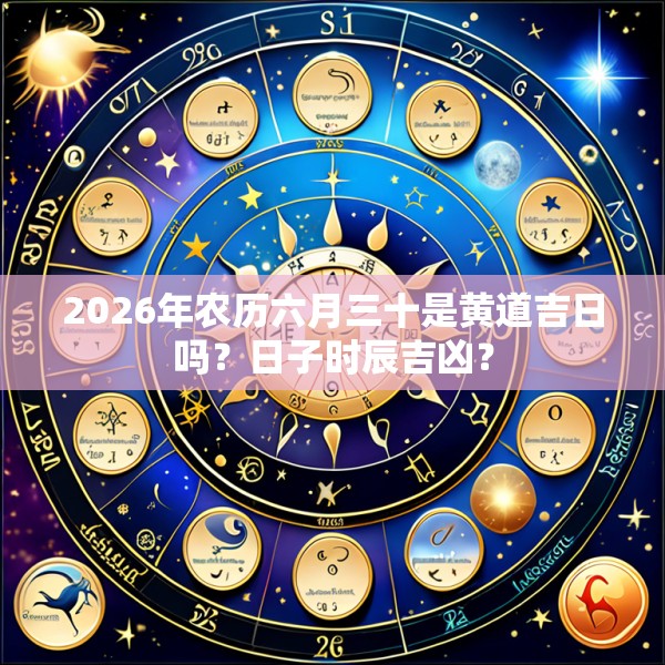 2026年农历六月三十是黄道吉日吗?日子时辰吉凶?