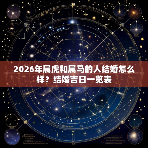 2026年属虎和属马的人结婚怎么样？结婚吉日一览表