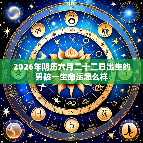 2026年阴历六月二十二日出生的男孩一生命运怎么样