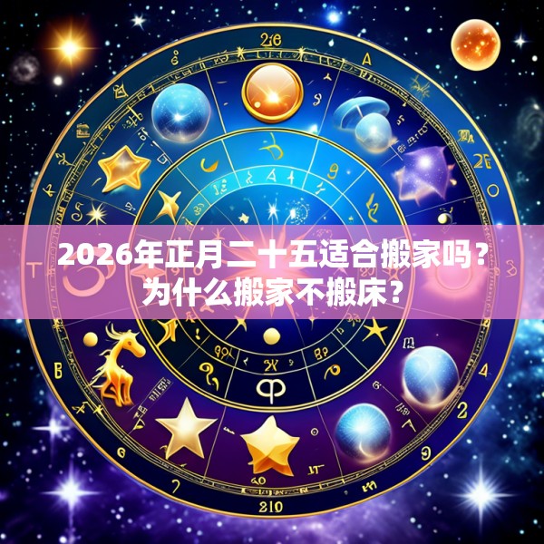2026年正月二十五适合搬家吗？为什么搬家不搬床？