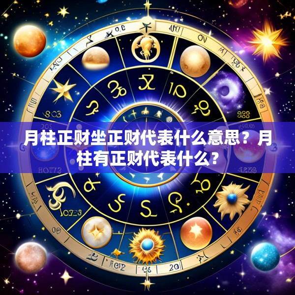 月柱正财坐正财代表什么意思？月柱有正财代表什么？