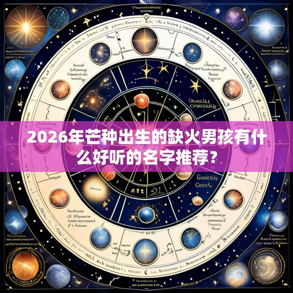 2026年芒种出生的缺火男孩有什么好听的名字推荐？