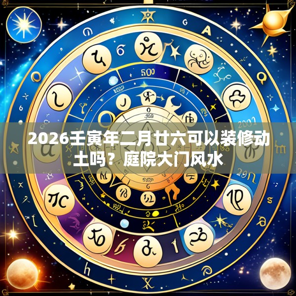 2026壬寅年二月廿六可以装修动土吗？庭院大门风水