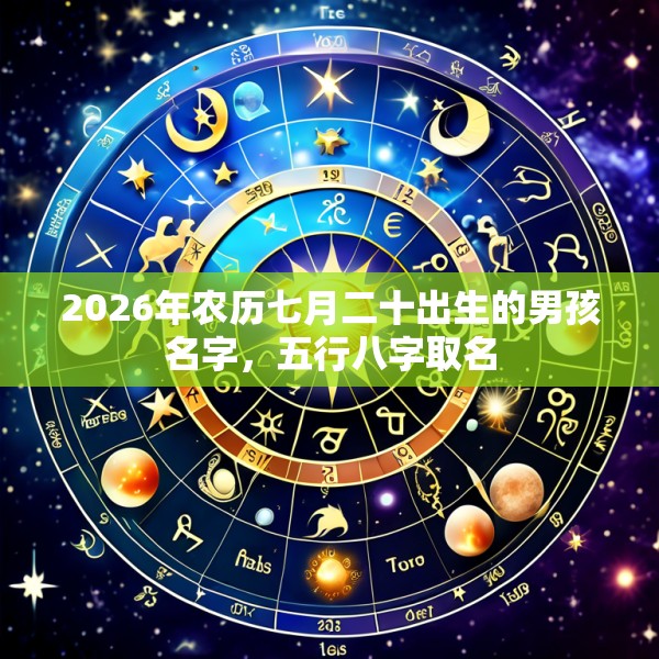 2026年农历七月二十出生的男孩名字,五行八字取名
