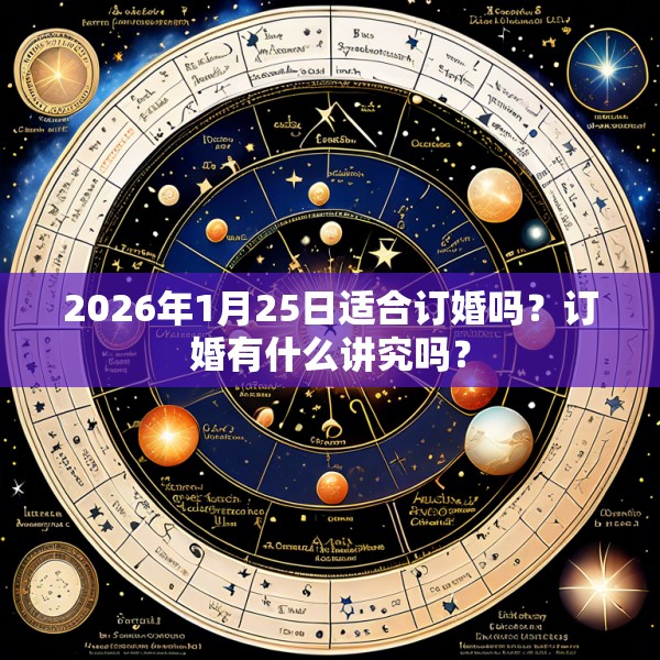 2026年1月25日适合订婚吗？订婚有什么讲究吗？