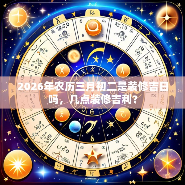 2026年农历三月初二是装修吉日吗,几点装修吉利?