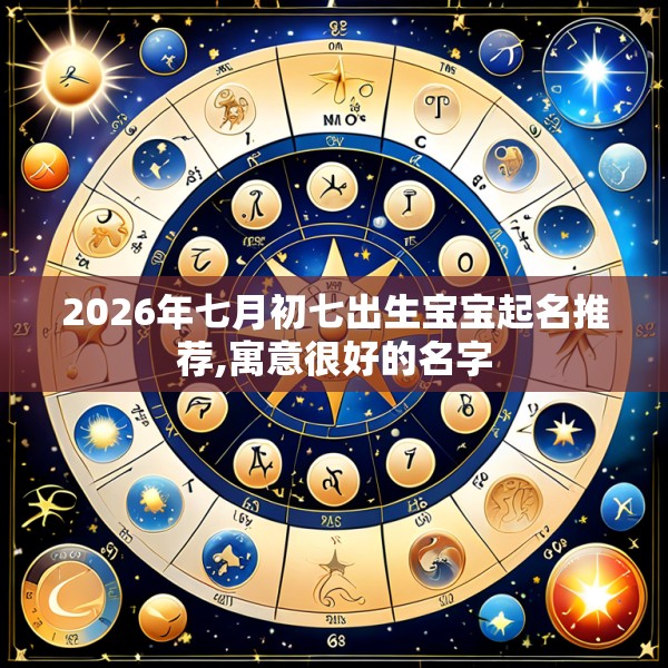 2026年七月初七出生宝宝起名推荐,寓意很好的名字