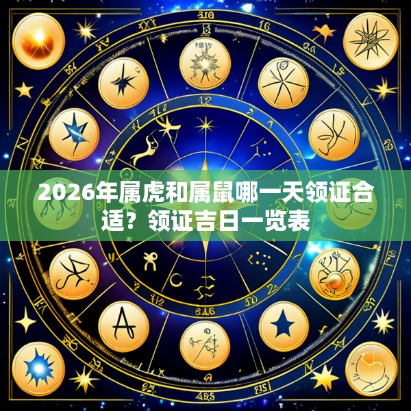 2026年属虎和属鼠哪一天领证合适？领证吉日一览表