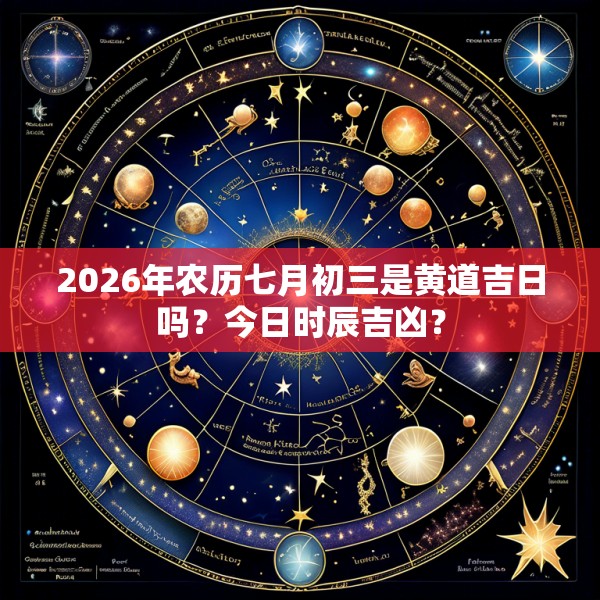 2026年农历七月初三是黄道吉日吗？今日时辰吉凶？