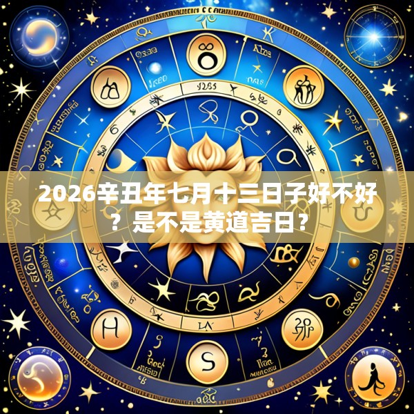 2026辛丑年七月十三日子好不好？是不是黄道吉日？