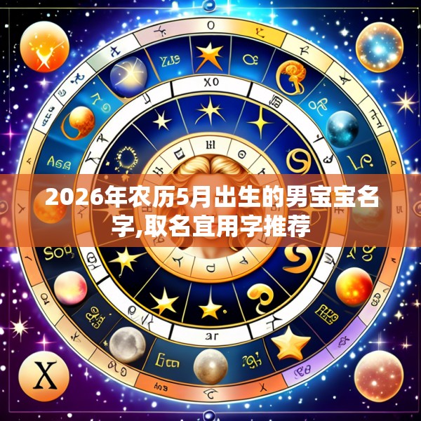 2026年农历5月出生的男宝宝名字,取名宜用字推荐