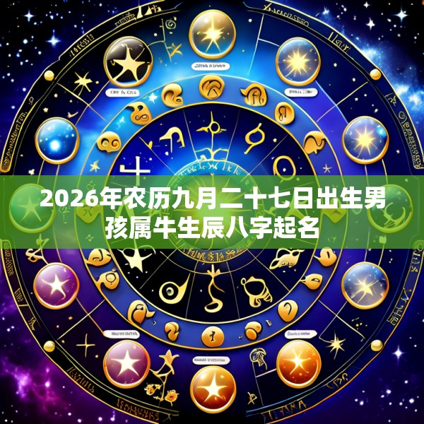 2026年农历九月二十七日出生男孩属牛生辰八字起名