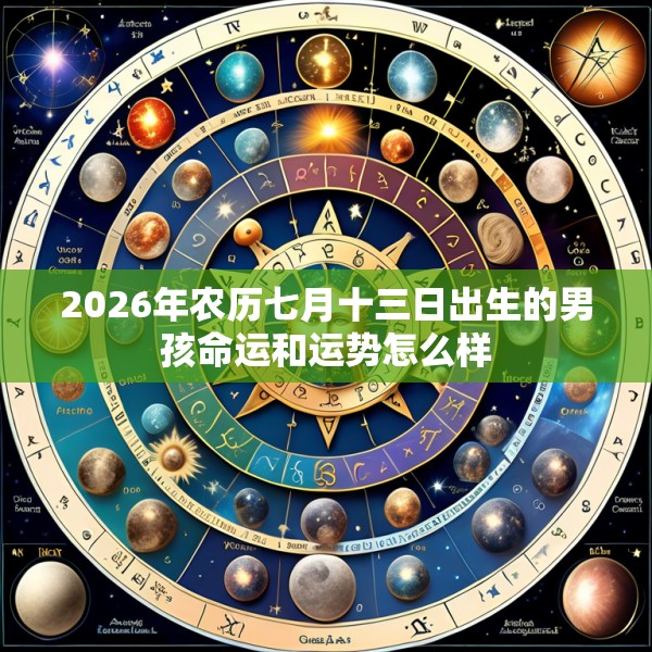 2026年农历七月十三日出生的男孩命运和运势怎么样