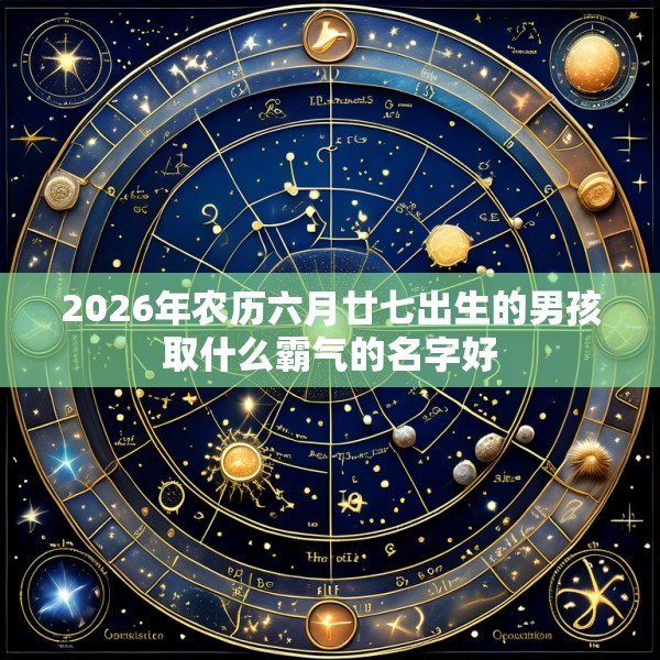 2026年农历六月廿七出生的男孩取什么霸气的名字好