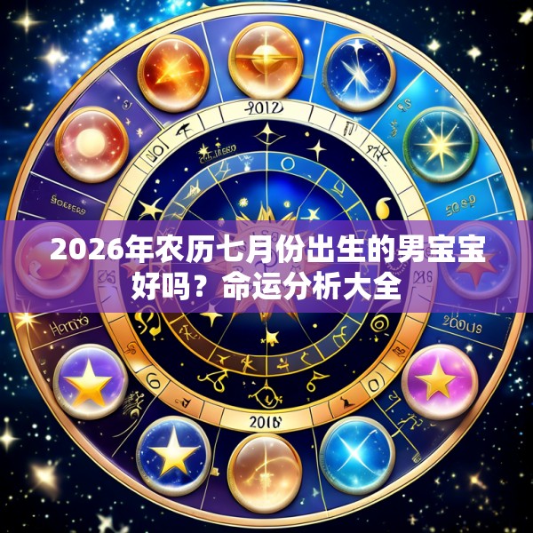 2026年农历七月份出生的男宝宝好吗?命运分析大全
