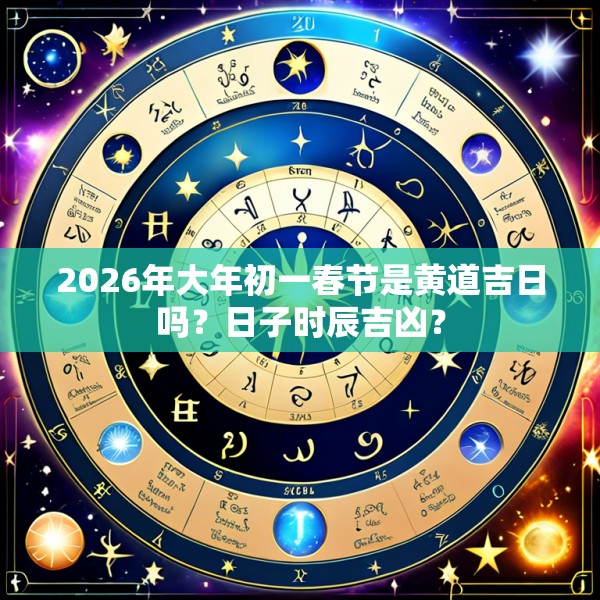 2026年大年初一春节是黄道吉日吗?日子时辰吉凶?
