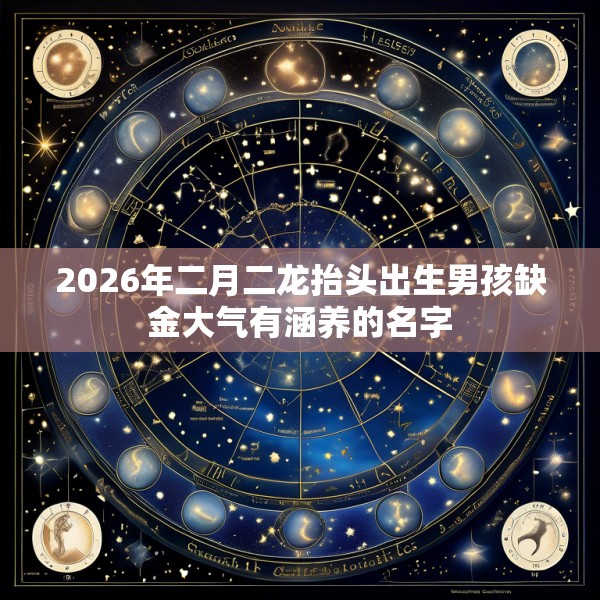 2026年二月二龙抬头出生男孩缺金大气有涵养的名字